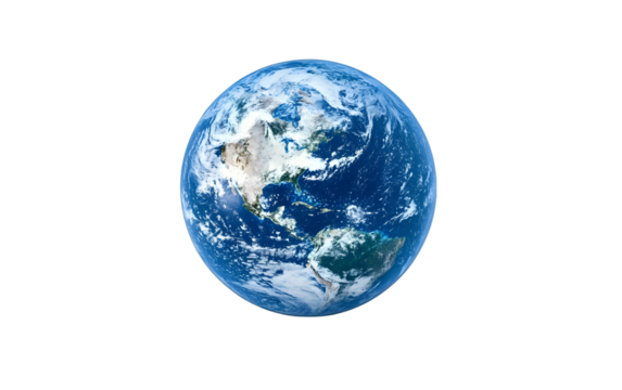 Blue planet earth isolated With Clipping path.
