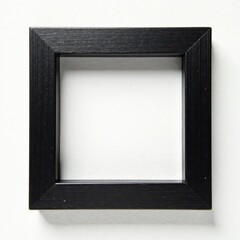 Simple black wood frame isolated on white background , simple frame, wooden frame