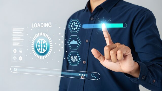 Update software application upgrade technology concept. Software update or Operating system, patch update, updating progress bar, Install app patch, new version, Improved security, program downloading