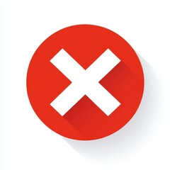 Obraz premium Red circle with white x icon a minimalistic design for digital marketing and web development