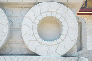 A large white circle with a black rim