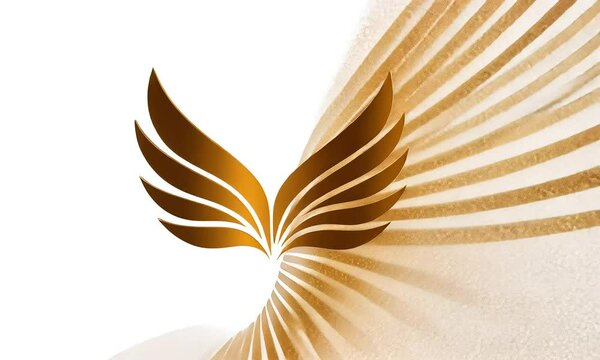 Elegant gold wings logo design