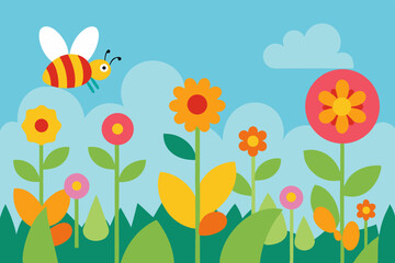 Fototapeta premium flowers and butterfly