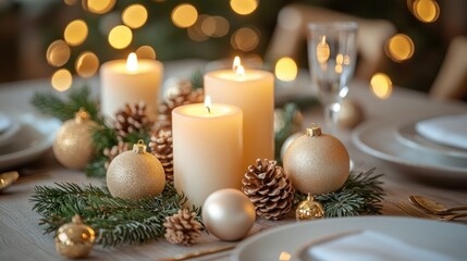 Festive Christmas table setting