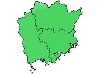 少しゆるい岡山県地図 地域分け 中国地方 西日本