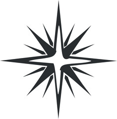 Obraz premium Stylized compass star symbol representing direction and navigation for travel and exploration.