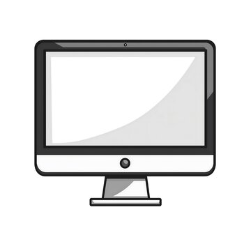 Modern Desktop Computer: Blank Screen Office Equipment for Remote Work and Productivity