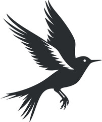 Fototapeta premium A dynamic silhouette of a bird in flight showcasing elegance and freedom in nature.