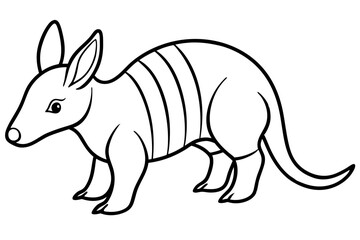 aardvark silhouette line art vector illustration