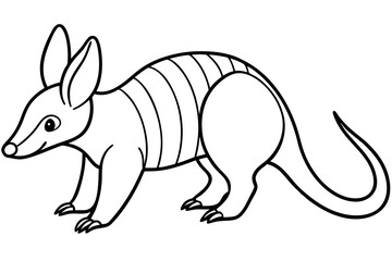 aardvark silhouette line art vector illustration