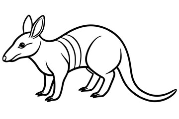 aardvark silhouette line art vector illustration