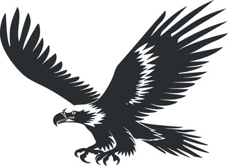 Obraz premium A striking silhouette of an eagle soaring gracefully with outstretched wings.