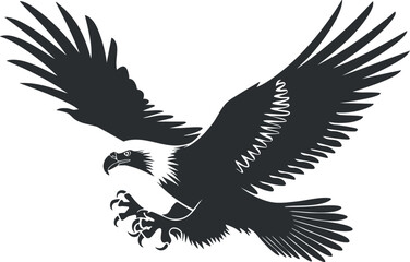 Obraz premium A dynamic illustration of an eagle in flight showcasing its powerful wings and claws.