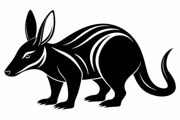 aardvark silhouette line art vector illustration