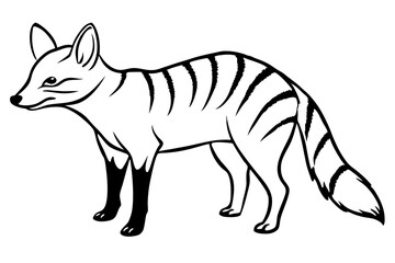 aardwolf silhouette line art vector illustration