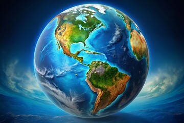 Fototapeta premium Mesmerizing Earth Globe: Detailed Planet with Ocean & Continent Views