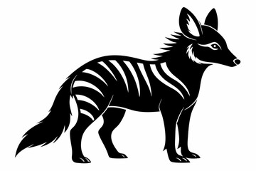 aardwolf silhouette line art vector illustration