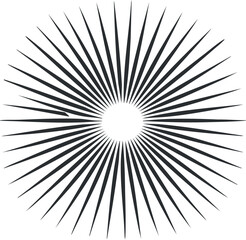 Obraz premium A striking black and white starburst pattern with radiating lines emanating from the center.