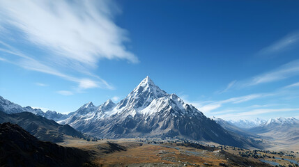 Fototapeta premium Snow Capped Mountain Range Panorama