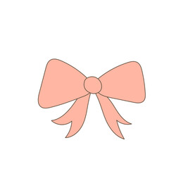 Doodle Hand Drawn Ribbon Bow Element Icon. Greeting Birthday or Holiday Gift card Symbol. Abstract Childish Souvenir Card Sign Design.