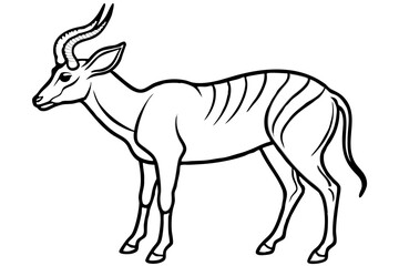 antelope silhouette line art vector illustration