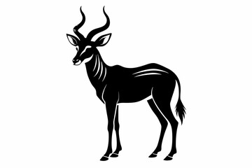 antelope silhouette line art vector illustration