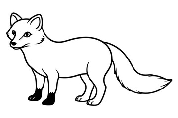 arctic fox silhouette line art vector illustration