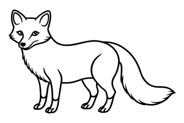 arctic fox silhouette line art vector illustration