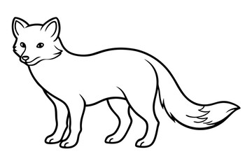 arctic fox silhouette line art vector illustration
