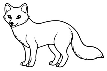 arctic fox silhouette line art vector illustration