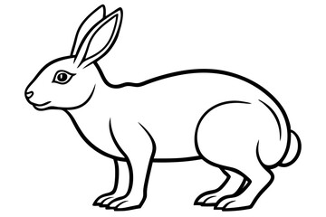arctic hare silhouette line art vector illustration