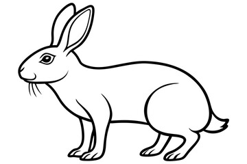 arctic hare silhouette line art vector illustration