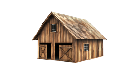 Frame a modular barn house isolated on a white background. 3d illustration