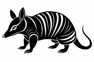 armadillo silhouette line art vector illustration