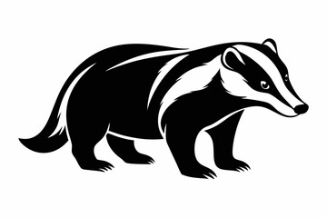 badger silhouette line art vector illustration