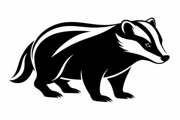 badger silhouette line art vector illustration