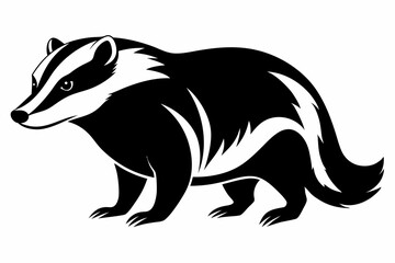 badger silhouette line art vector illustration
