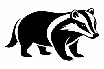 badger silhouette line art vector illustration