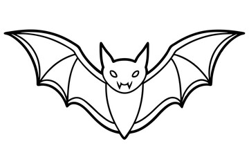 Obraz premium bat silhouette line art vector illustration