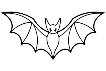 bat silhouette line art vector illustration