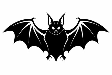 bat silhouette line art vector illustration