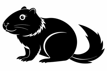 beaver silhouette line art vector illustration