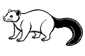 binturong silhouette line art vector illustration
