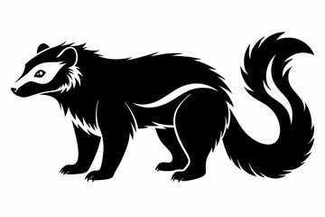 binturong silhouette line art vector illustration