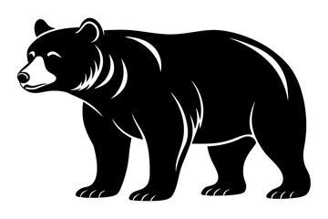 bear silhouette line art vector illustration