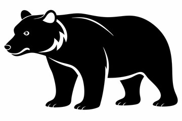 bear silhouette line art vector illustration