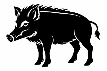 boar silhouette line art vector illustration