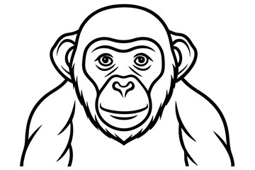 bonobo silhouette line art vector illustration