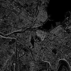 Obraz premium Stylized slope visualization of Geneva's terrain created from official Swiss LiDAR data. Creative visualization based on official raw Swiss LiDAR data (©swisstopo).