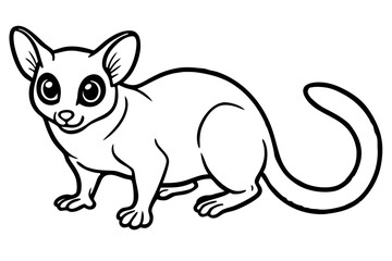 bushbaby silhouette line art vector illustration